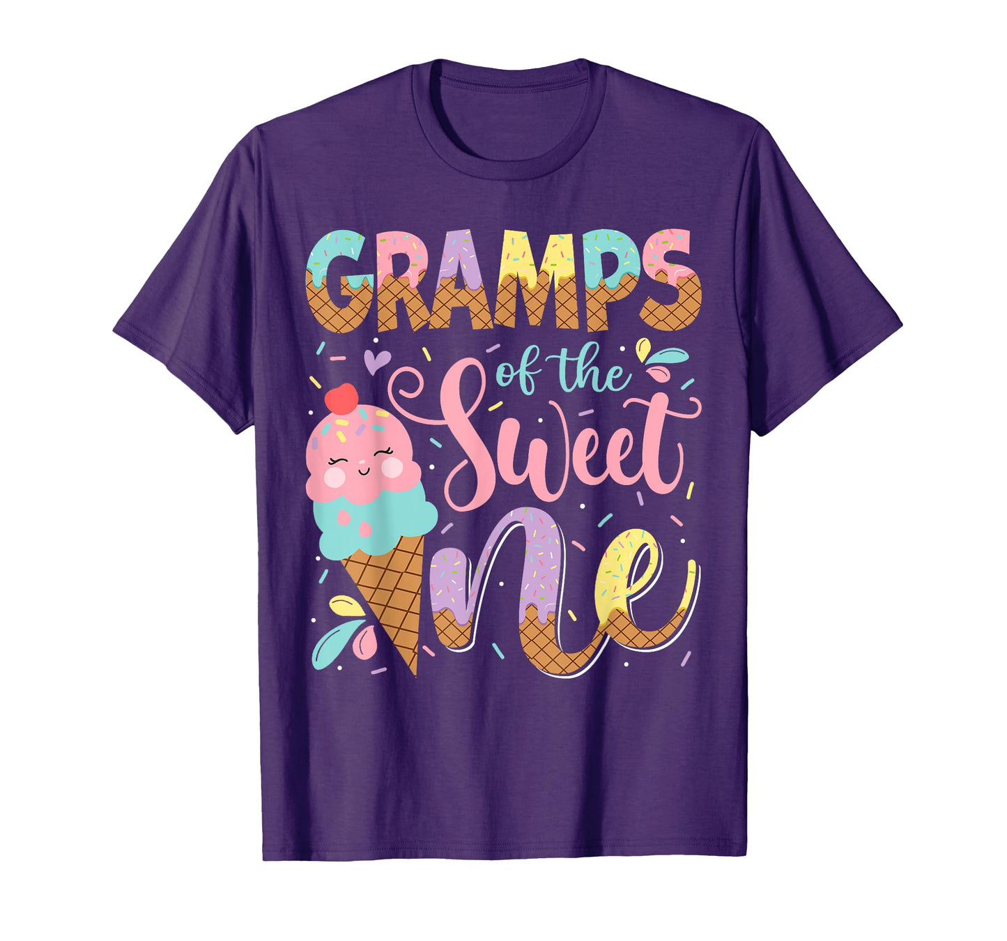 Gramps Of The Sweet One 1St Birthday Ice Cream Summer T-Shirt