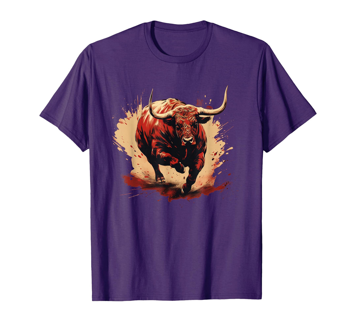 Bull with big Horns for Bull Run Fans and Animals Lovers T-Shirt