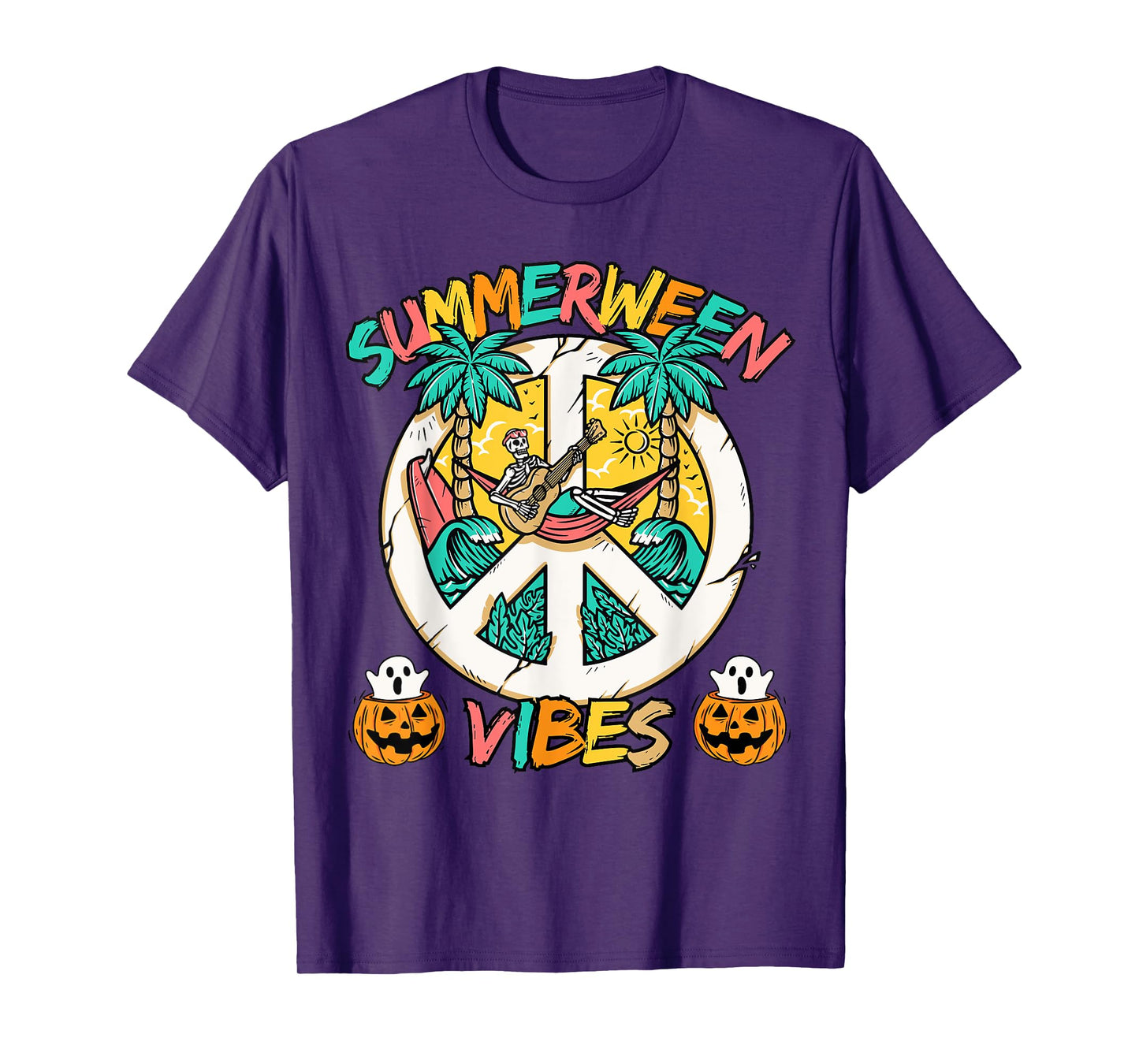 Summerween skeleton chill out at the Beach with summer vibes T-Shirt