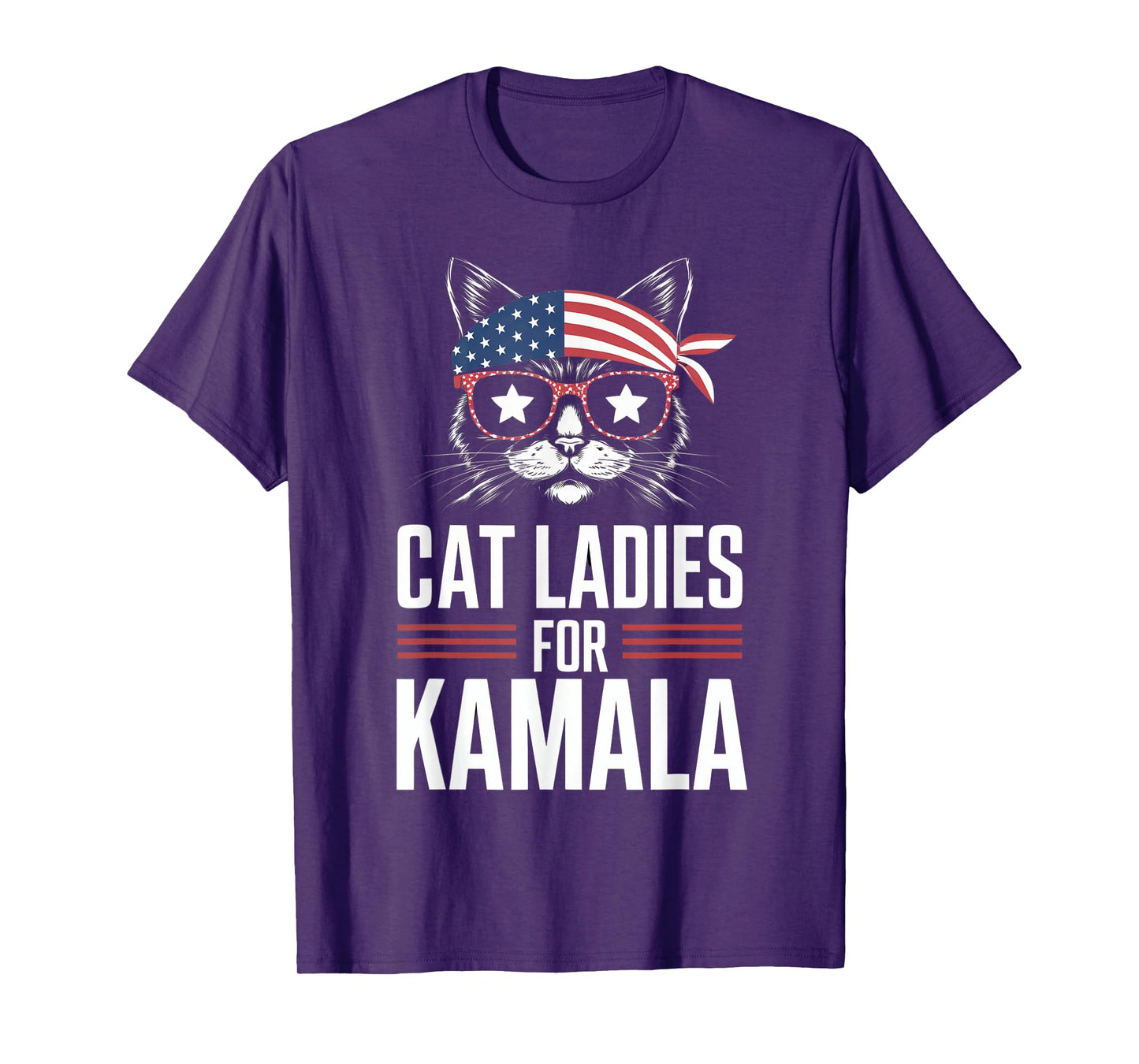 Cat Ladies for Kamala Funny Cat 2024 President Kamala-Harris T-Shirt