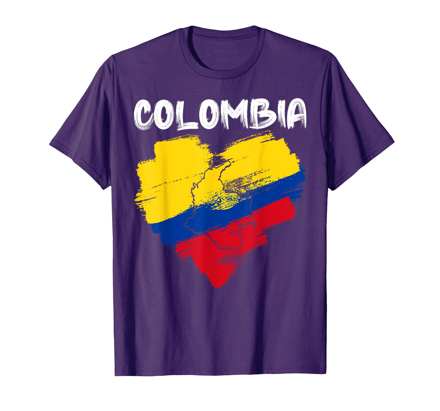Colombia Pride Hispanic Heritage Month Colombian Flag Heart T-Shirt