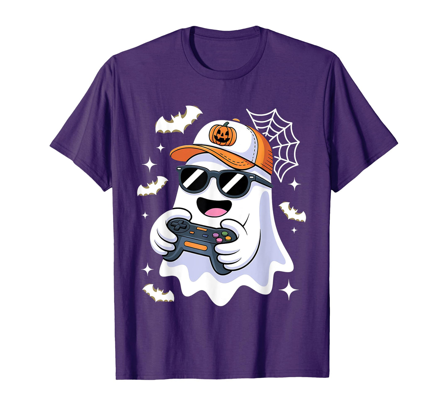 Halloween Ghost Gamer Scary Costume Gaming Men Boys Kids T-Shirt