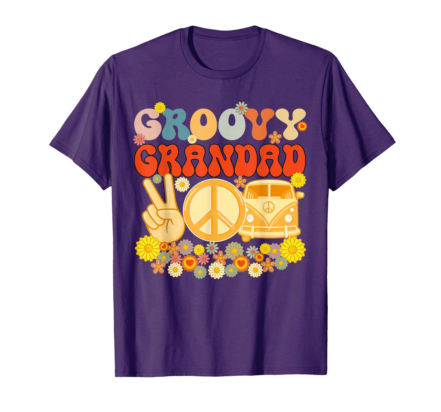 Groovy Grandad Retro Matching Family Baby Shower Father's Da T-Shirt