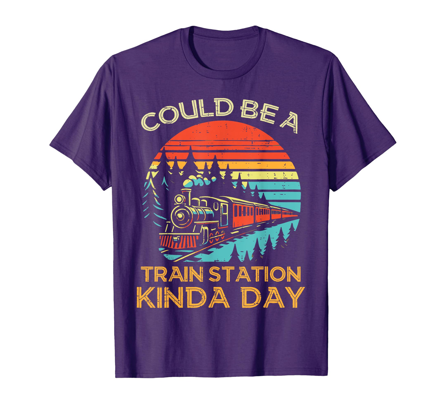 Could Be Train Station Day Locomotive Railroad Boys Kids Men T-Shirt