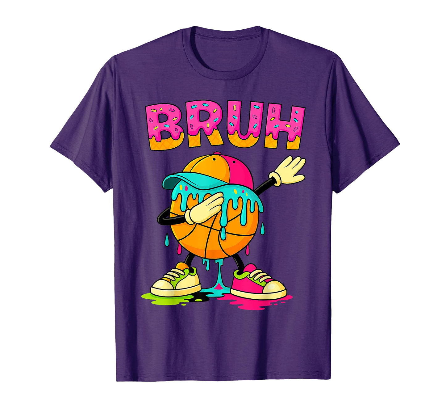 Dabbing Basketball drip Shirt Bruh Basketball Drip Ice Cream T-Shirt