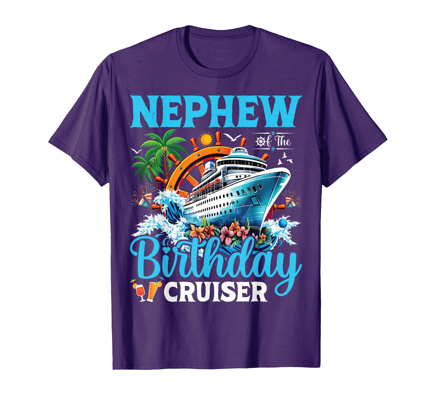 Nephew Of The Birthday Cruiser Cruise Boat Birthday Party T-Shirt