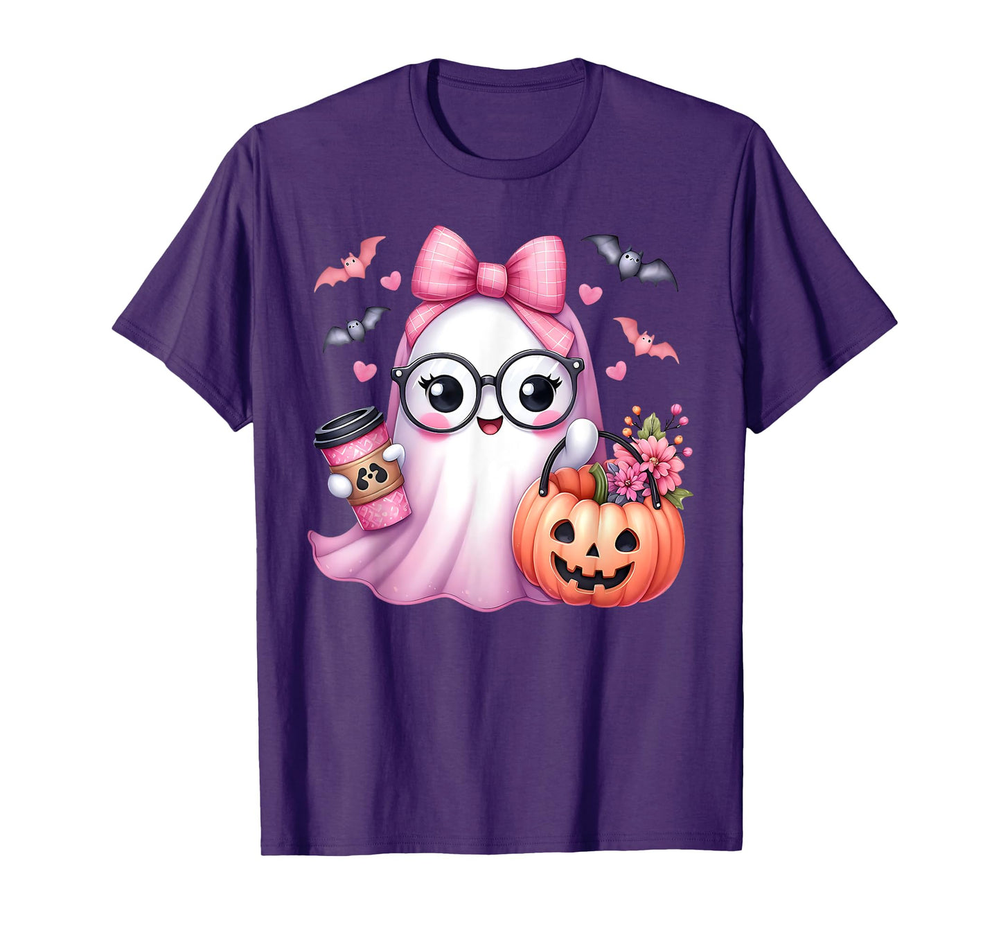 Cute Pink Ghost Boo Halloween Costume for Girl Kids Toddler T-Shirt
