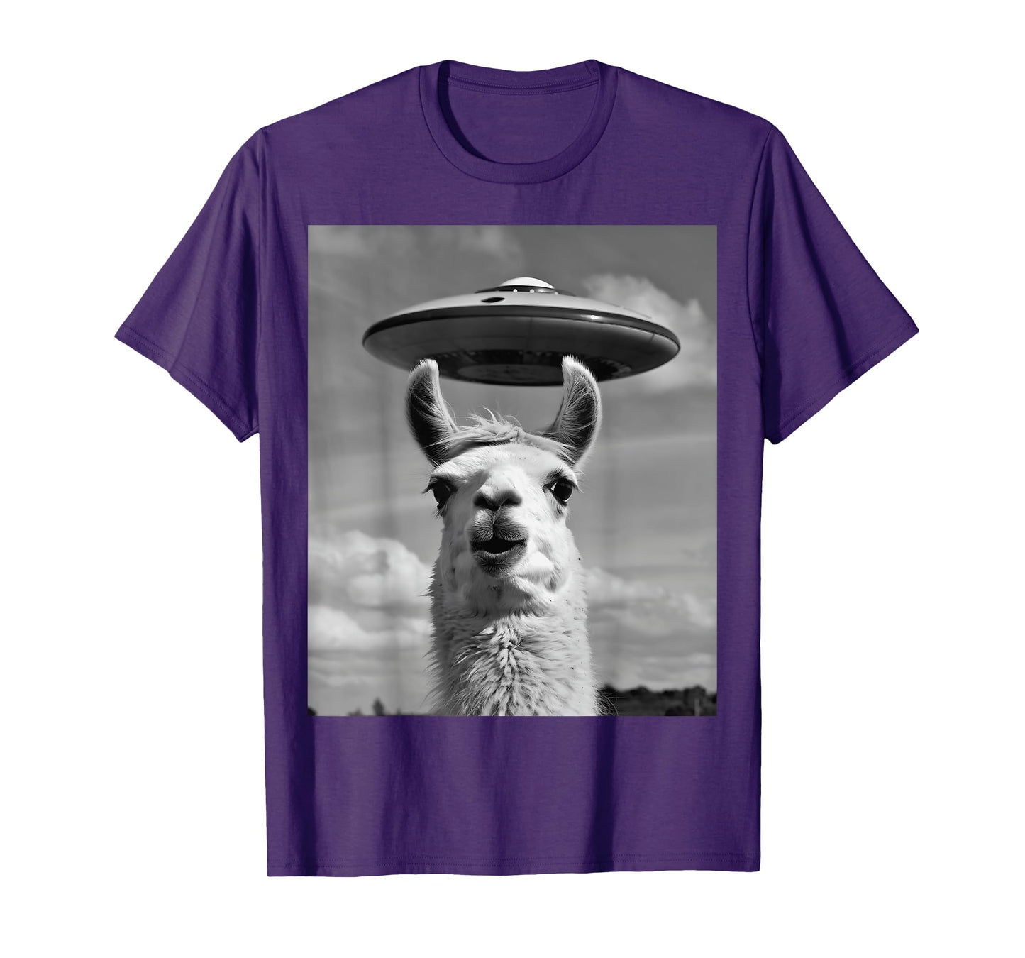 Llama Selfie With Alien UFO Funny Llama Gifts For Men Women T-Shirt