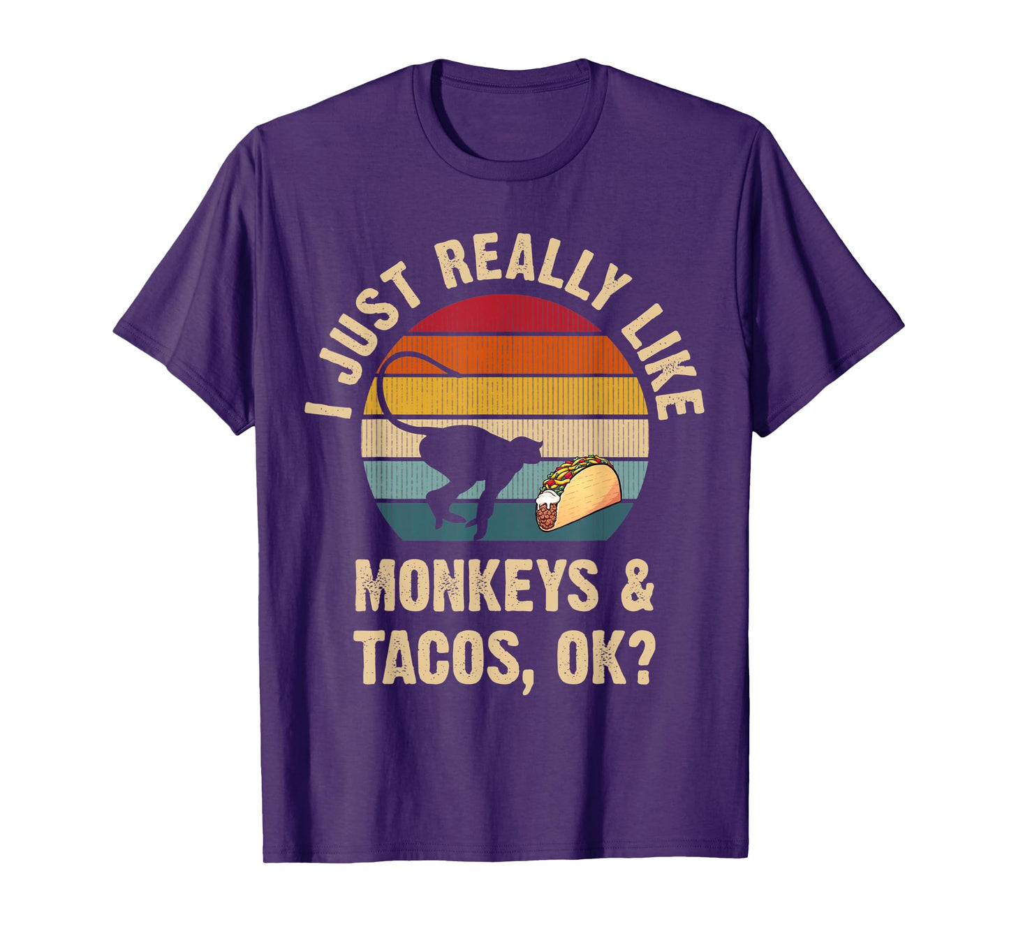 Monkeys and Tacos lover Cinco de mayo Taco Tuesday Cute T-Shirt