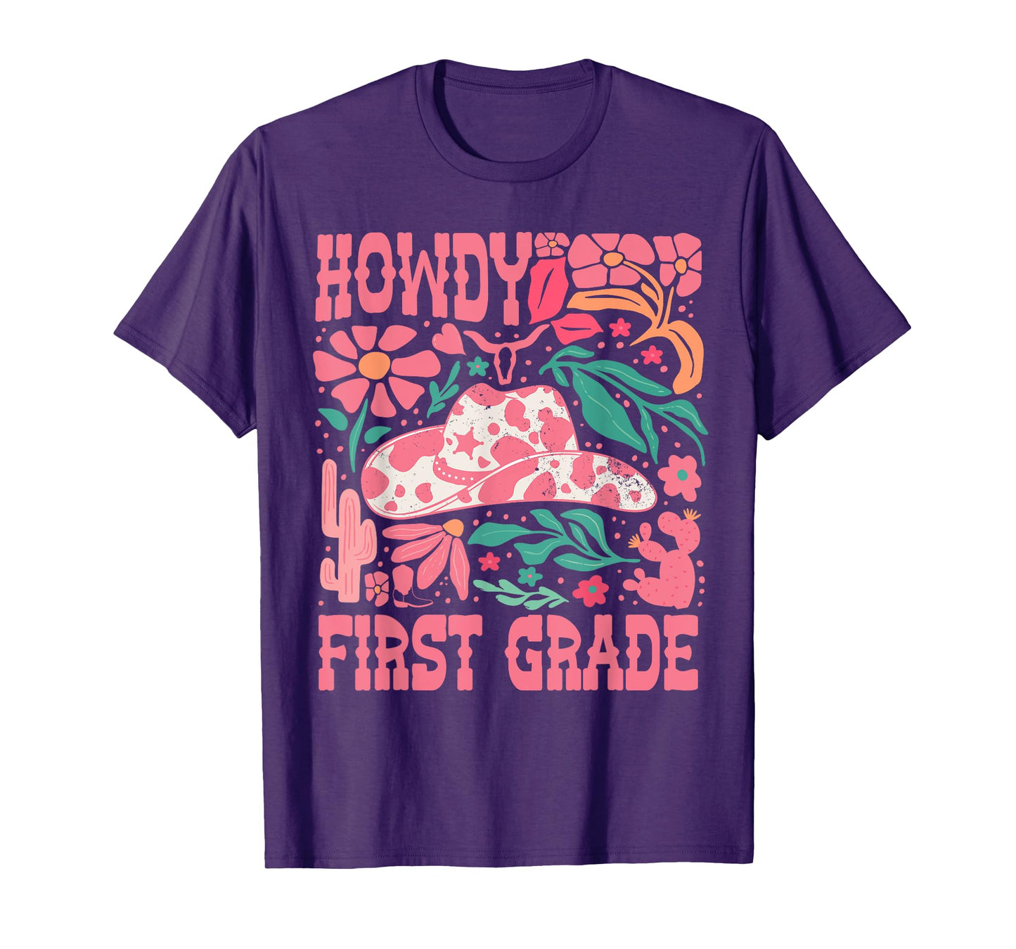 Howdy First Grade 1st Grade Teacher Western Cowboy Cowgirls T-Shirt