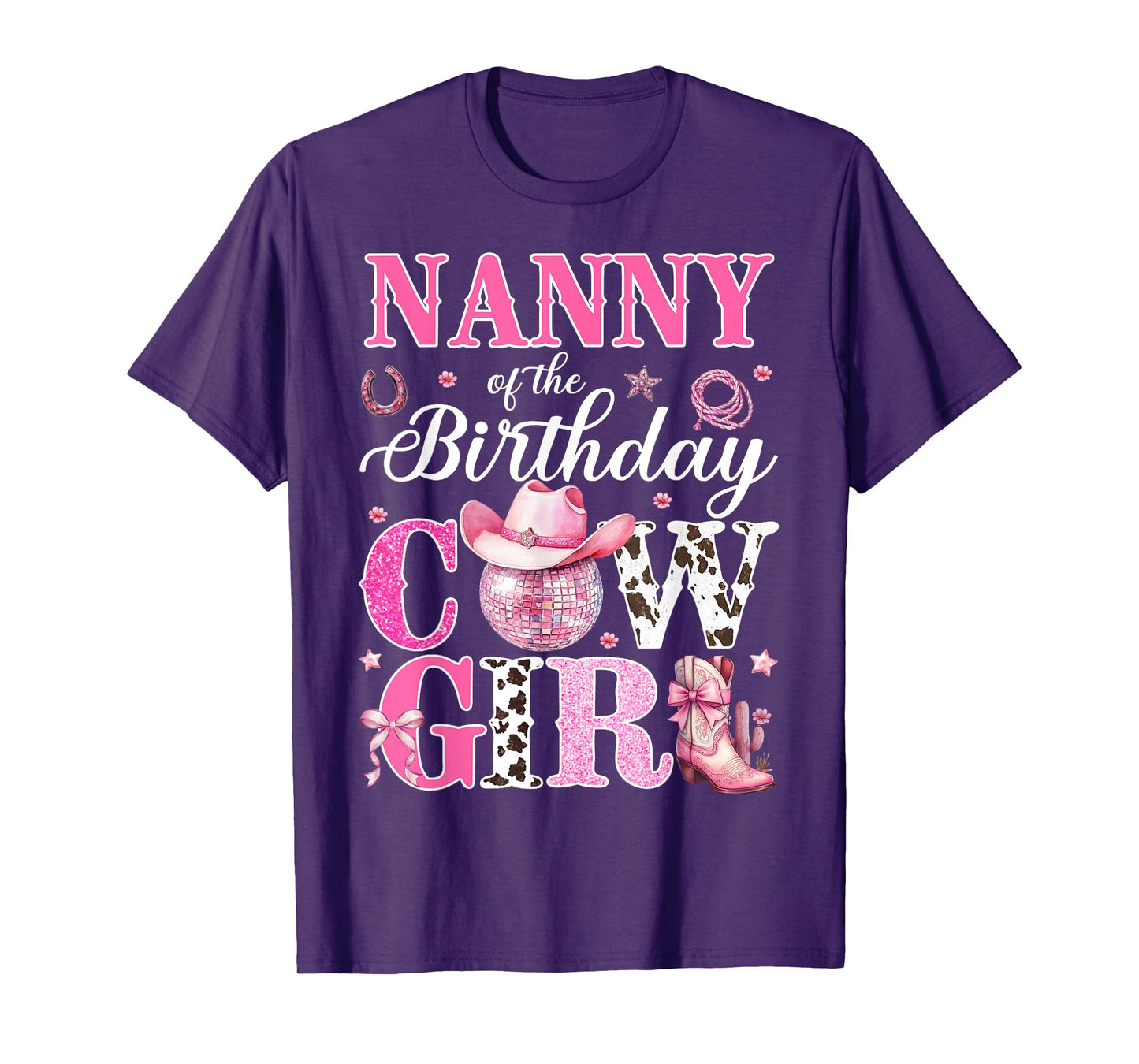 Cute Nanny Of The Birthday CowGirl Rodeo Western Bday Party T-Shirt