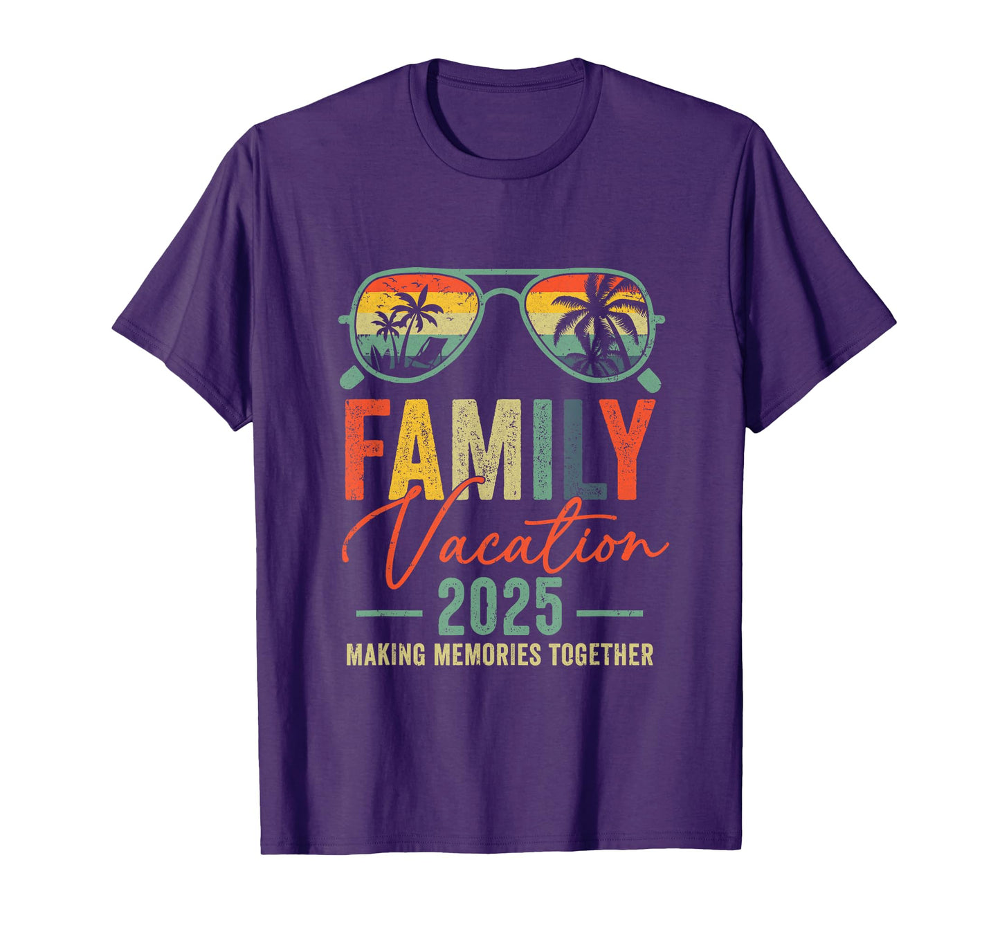 Family Vacation 2025 Beach Matching Summer Vacation Retro T-Shirt