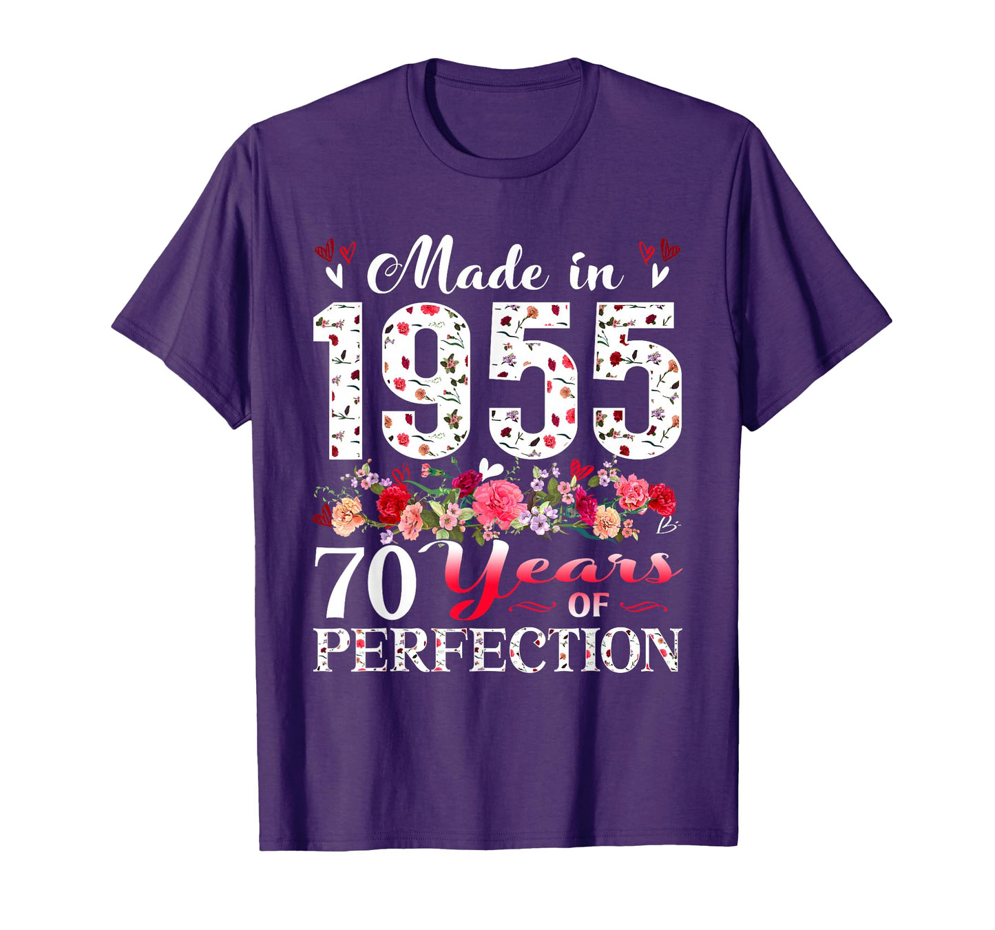70 Year Old Floral Made In 1955 70th Birthday Women Apparel T-Shirt