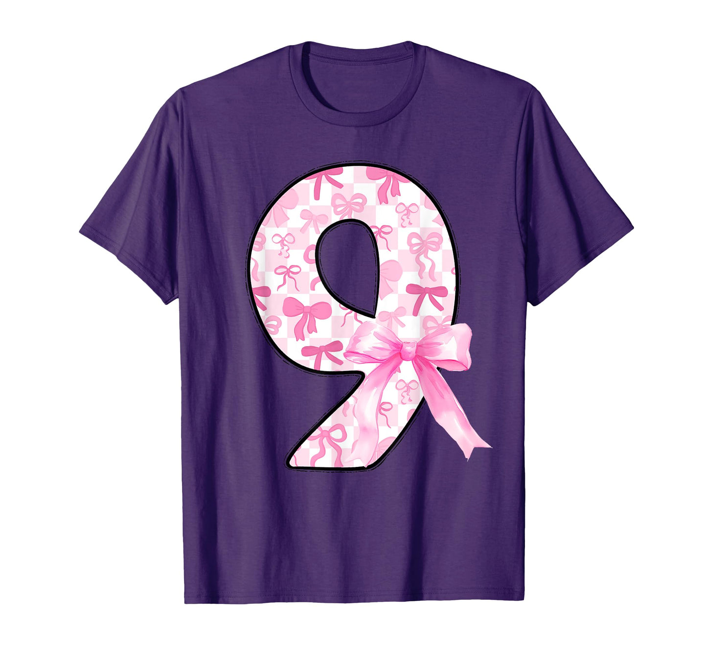 It's My 9th Birthday Kids Bow 9 Years Old Girls Bday Party T-Shirt