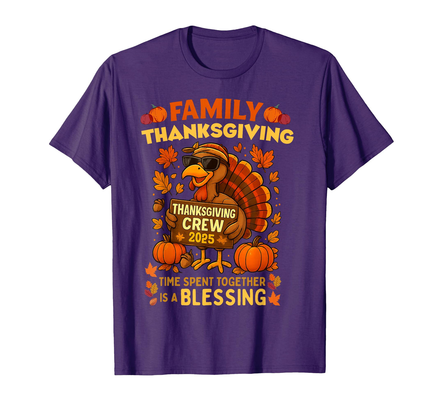 Family Thanksgiving Crew 2025 Funny Turkey Matching Group T-Shirt