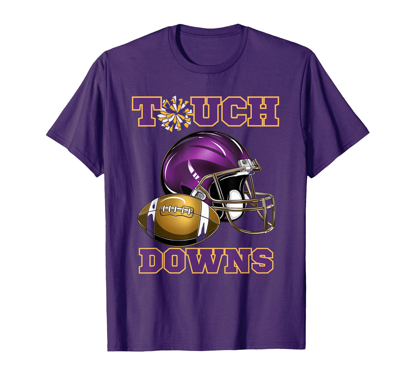 Purple And Gold Football Game Touchdown High School Matching T-Shirt