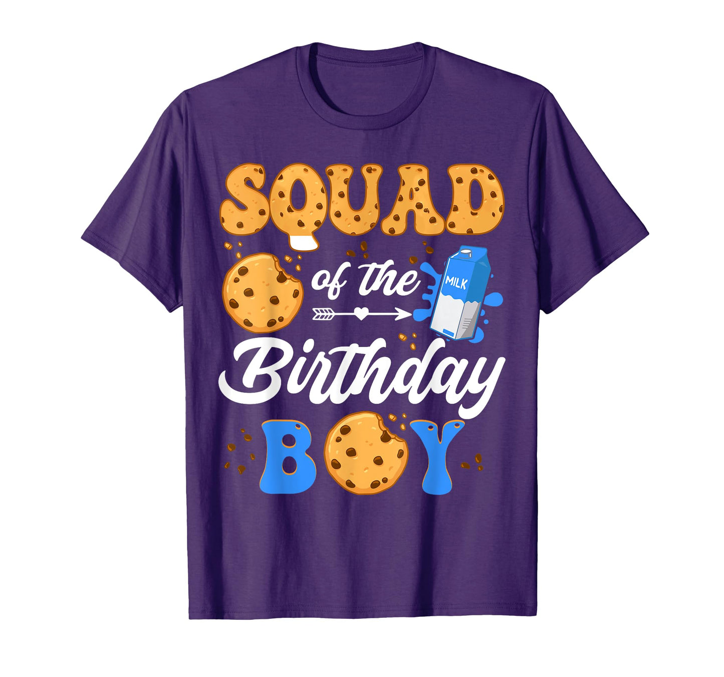 Squad Of The Birthday Boy Milk And Cookies 1St Birthday T-Shirt
