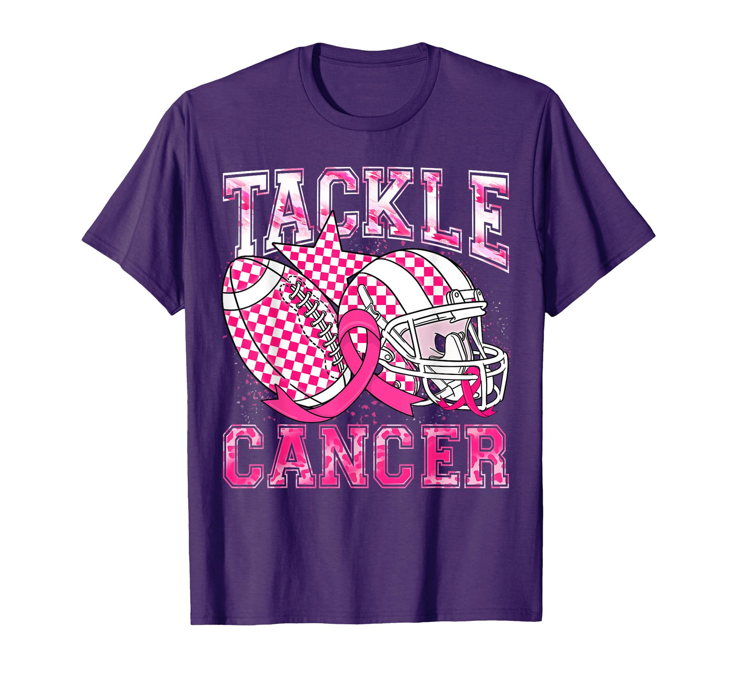 Football Tackle Breast Cancer Pink Breast Cancer Awareness T-Shirt