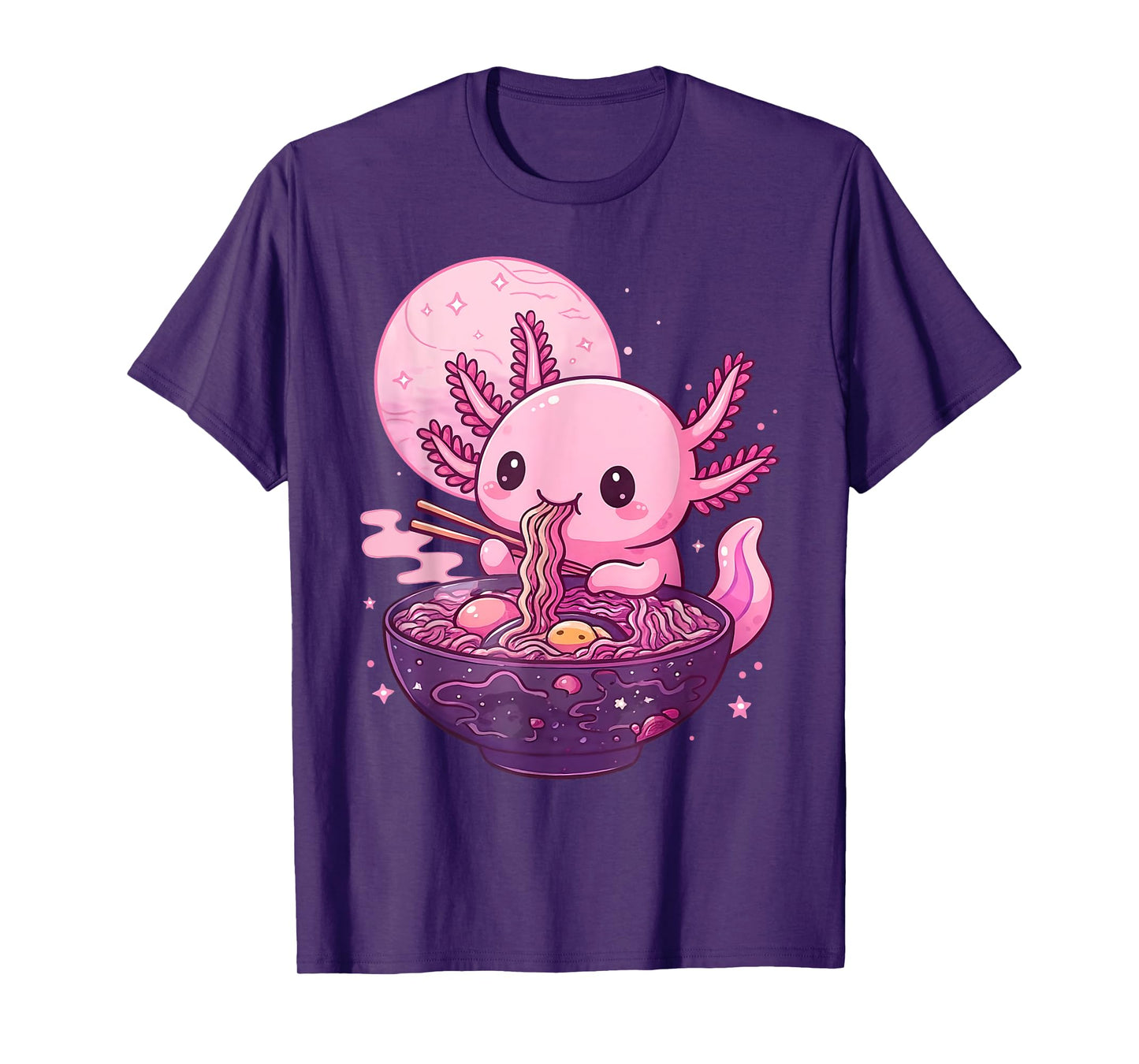 Funny Axolotl Noodle Anime Kawaii Axolotl Eating Ramen Kids T-Shirt