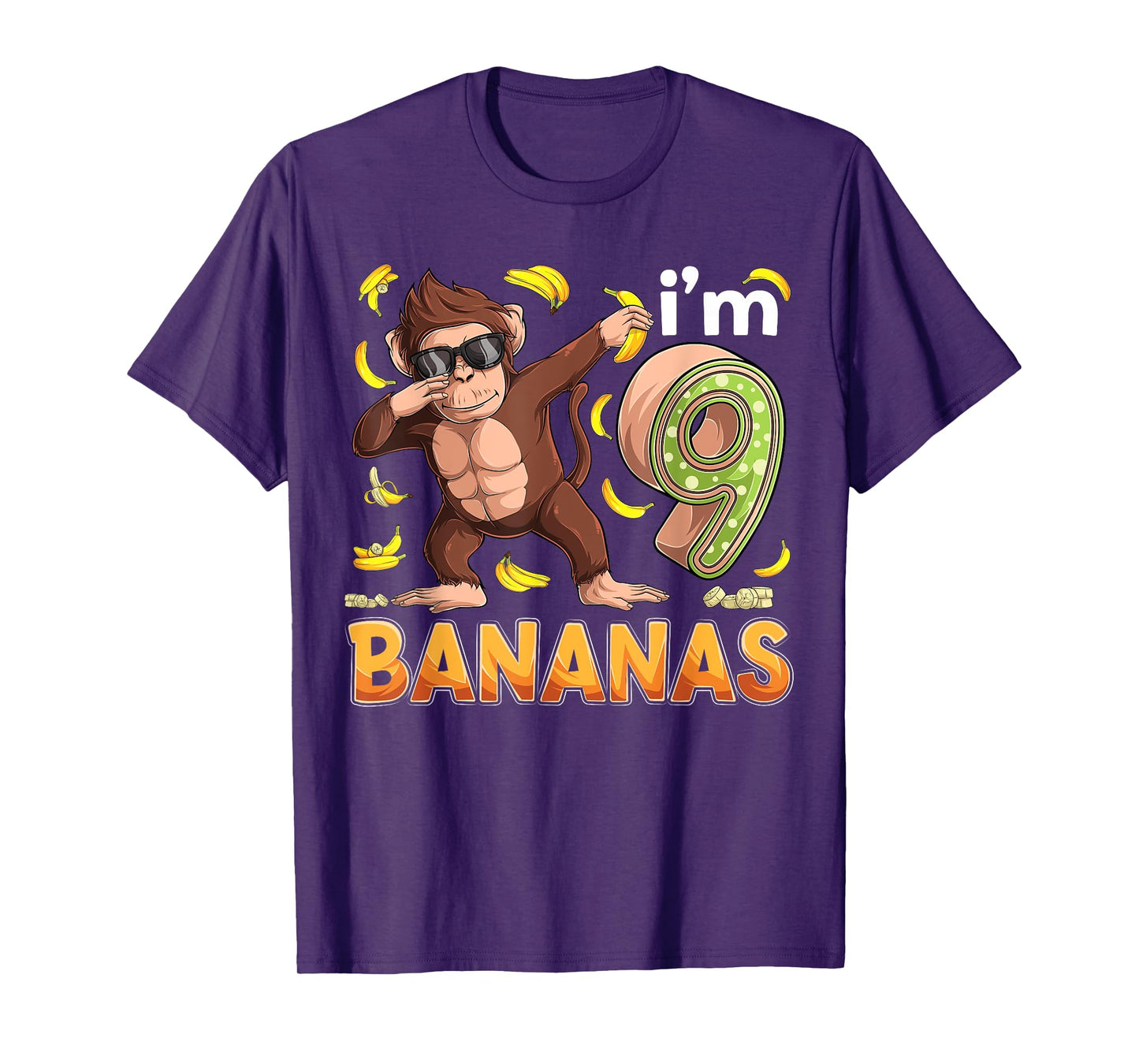 9 Year Old Monkey Birthday Safari Jungle Animal 9th B-day T-Shirt