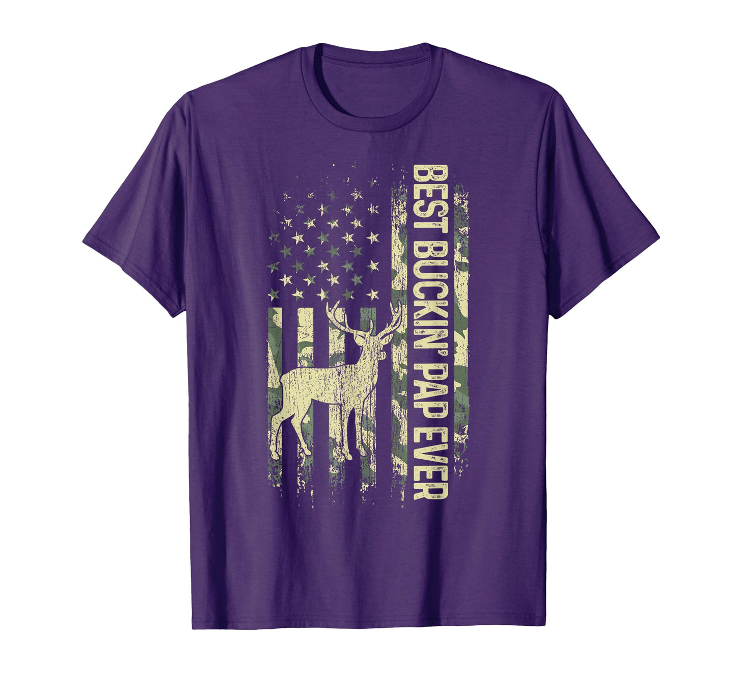 Best Buckin' Pap Ever Camouflage American Flag Father's Day Women Men T-Shirt