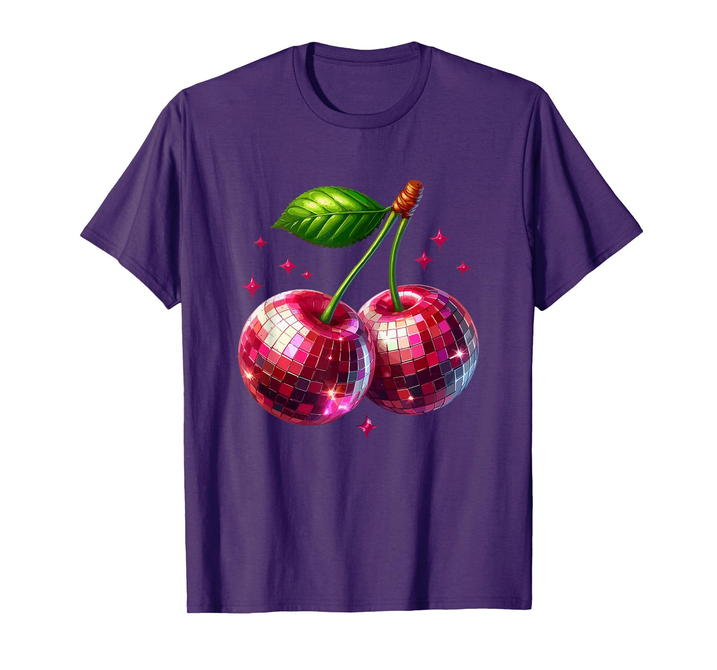 Cherries Disco Ball Cherry Summer Fruit Retro Party Lover T-Shirt