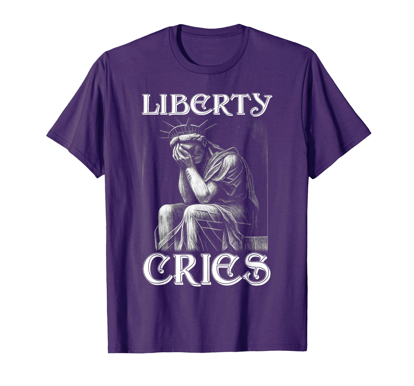 Statue of Liberty Expresses Headache Disgust Cry America USA T-Shirt