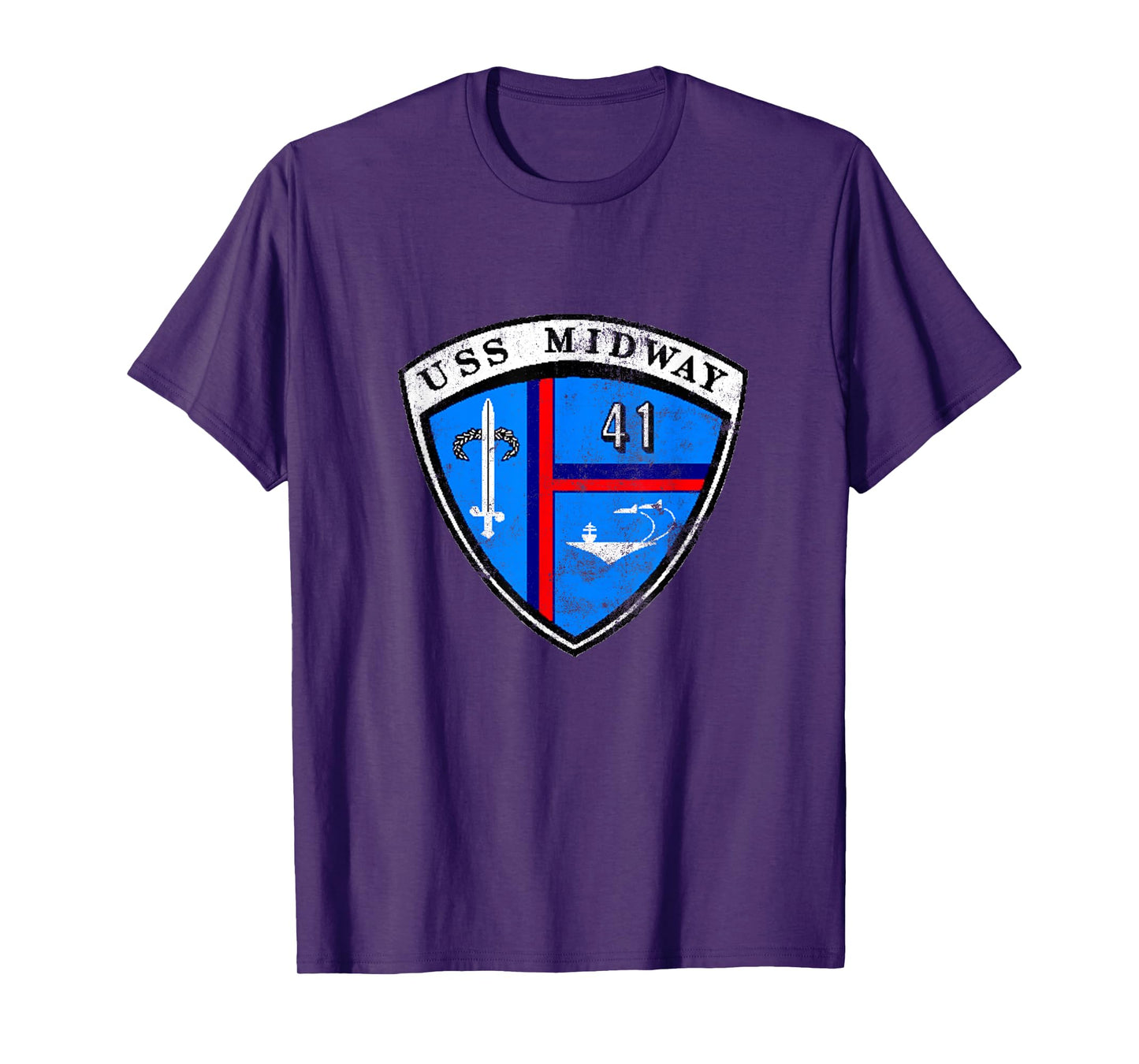 USS Midway CV 41 Aircraft Carrier Veteran Flag Patriotic T-Shirt