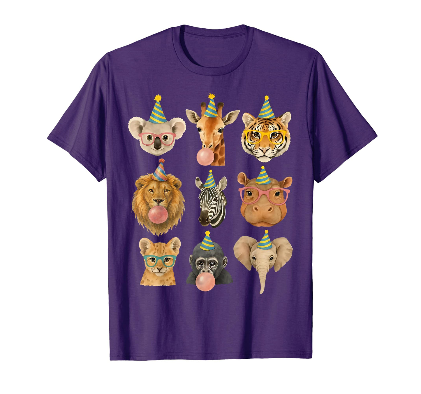 Cute Party Animals Birthday Wildlife Zoo Birthday Boys Kids T-Shirt