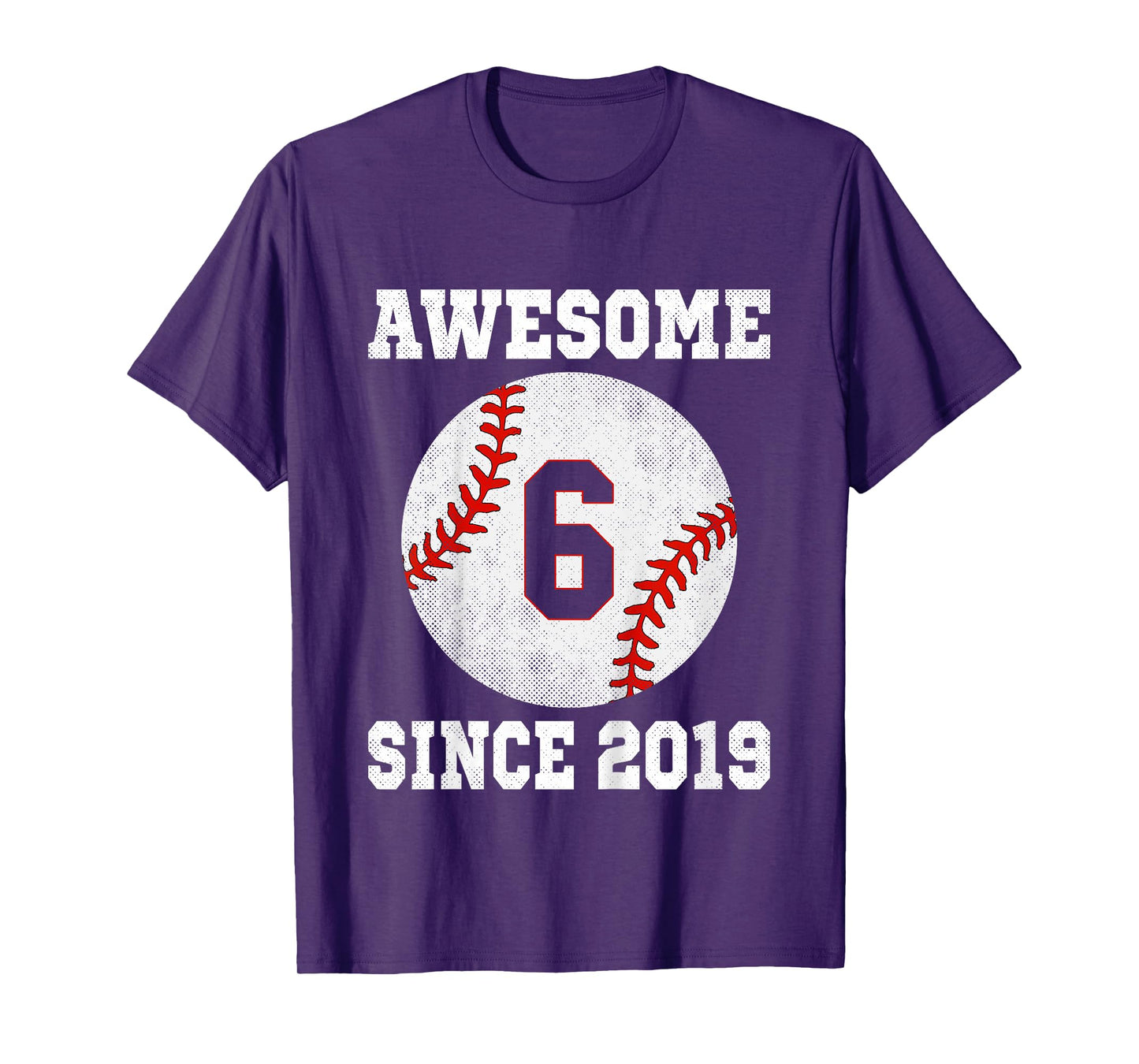 6th Birthday Baseball Player 6 Years Old Vintage Sports T-Shirt