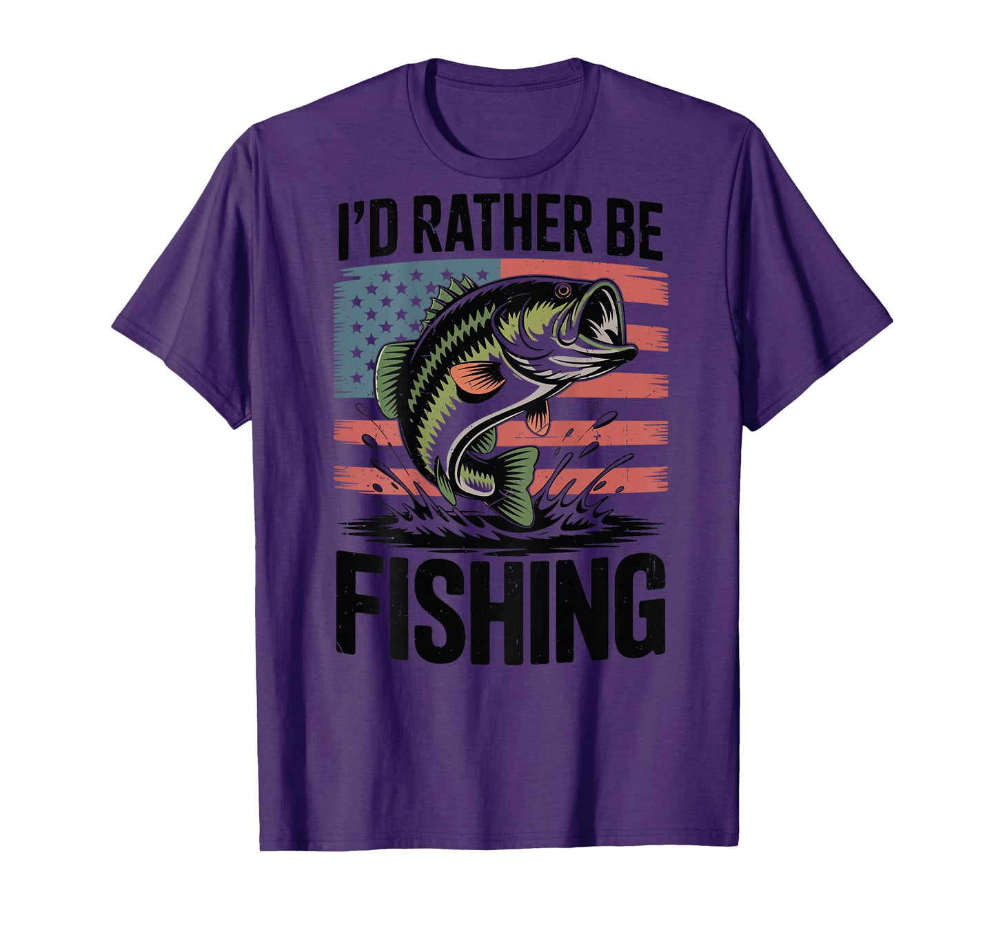 Boy Id Rather Be Fishing-Shirt Youth Men Bass Fish Dad Funny T-Shirt