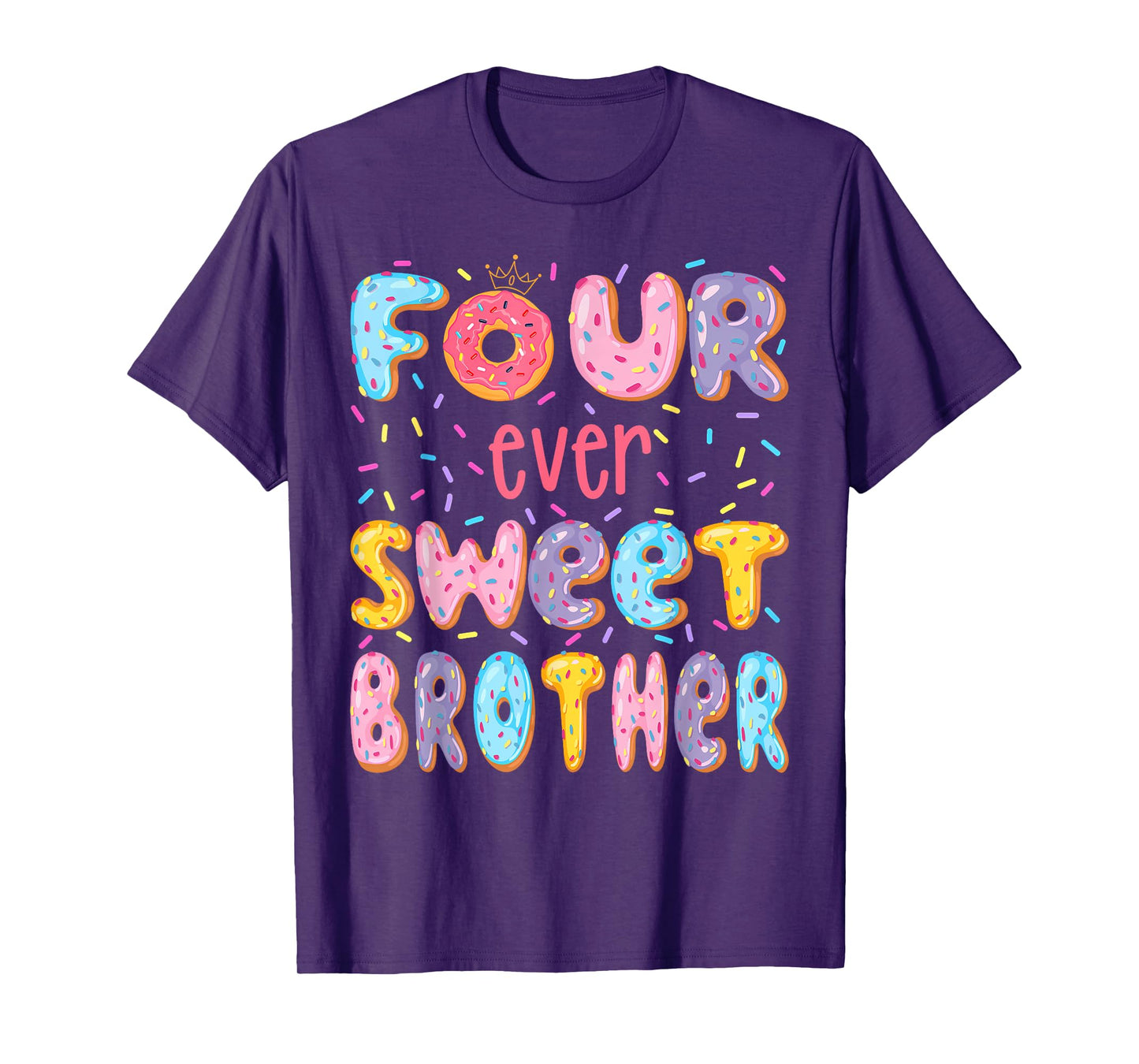Four Ever Sweet Brother 4Th Birthday Girl Donut Lover T-Shirt