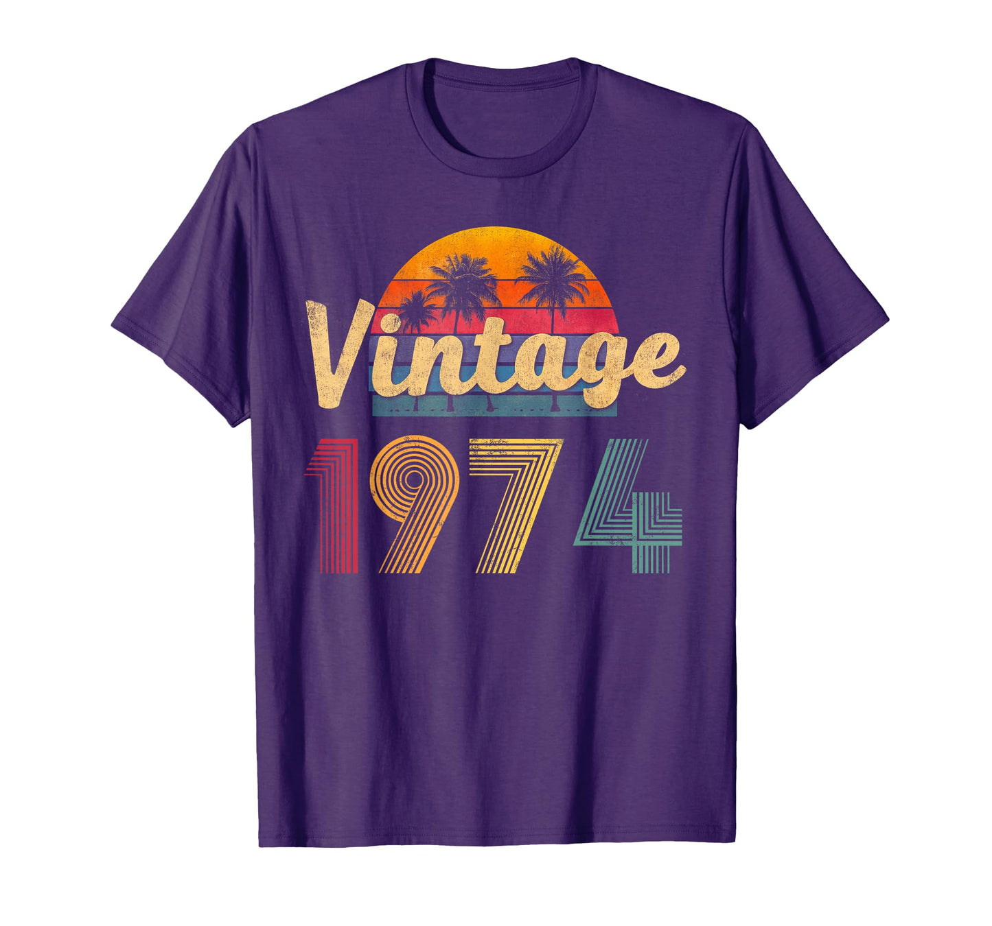 51st Birthday 1974 51 Years Old Retro - Men Women Vintage T-Shirt