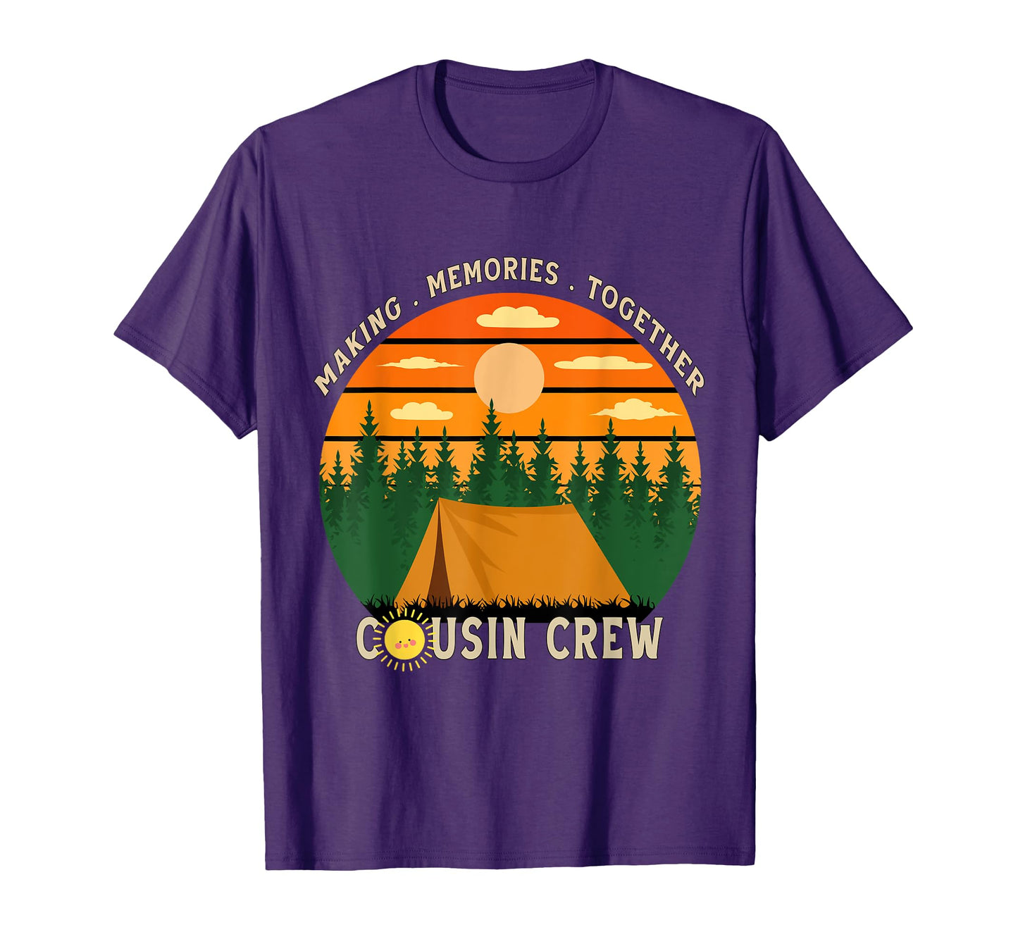 Cousin Camp Vintage Camper Family Camping Trip 2025 Summer T-Shirt