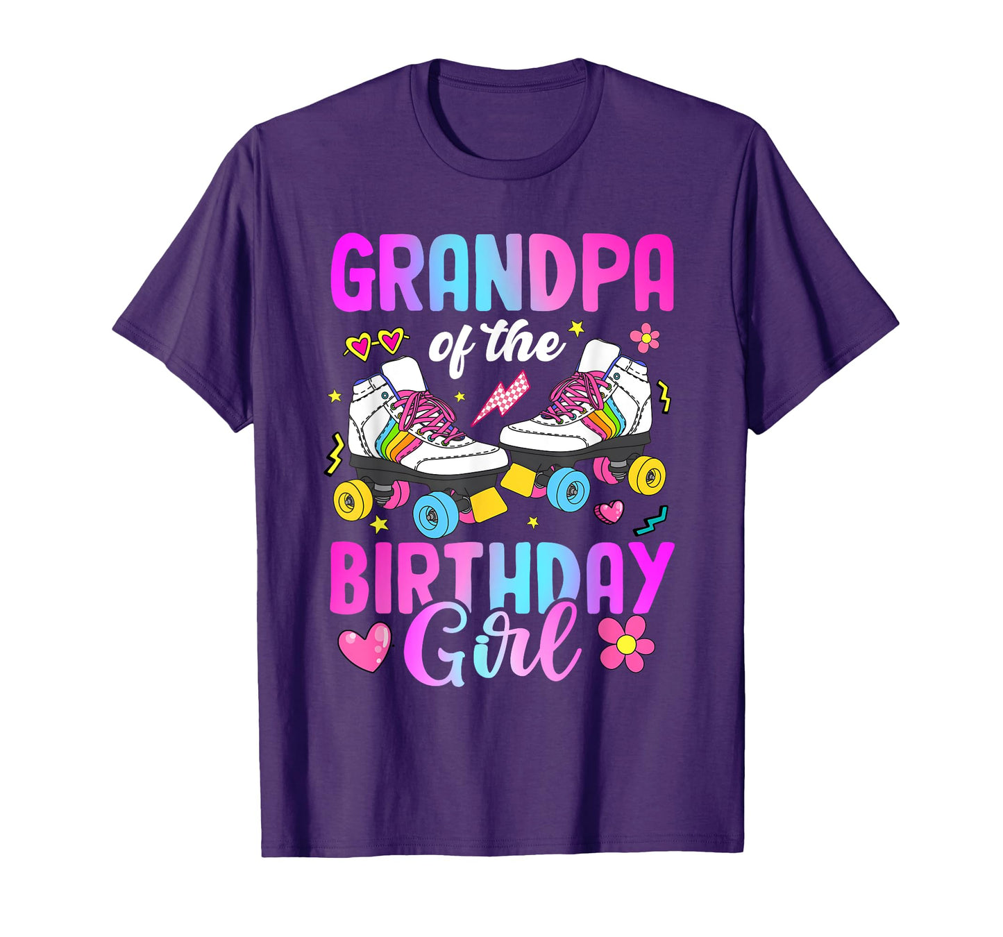 Grandpa Of The Birthday Girl Rolling Skate Bday Family T-Shirt