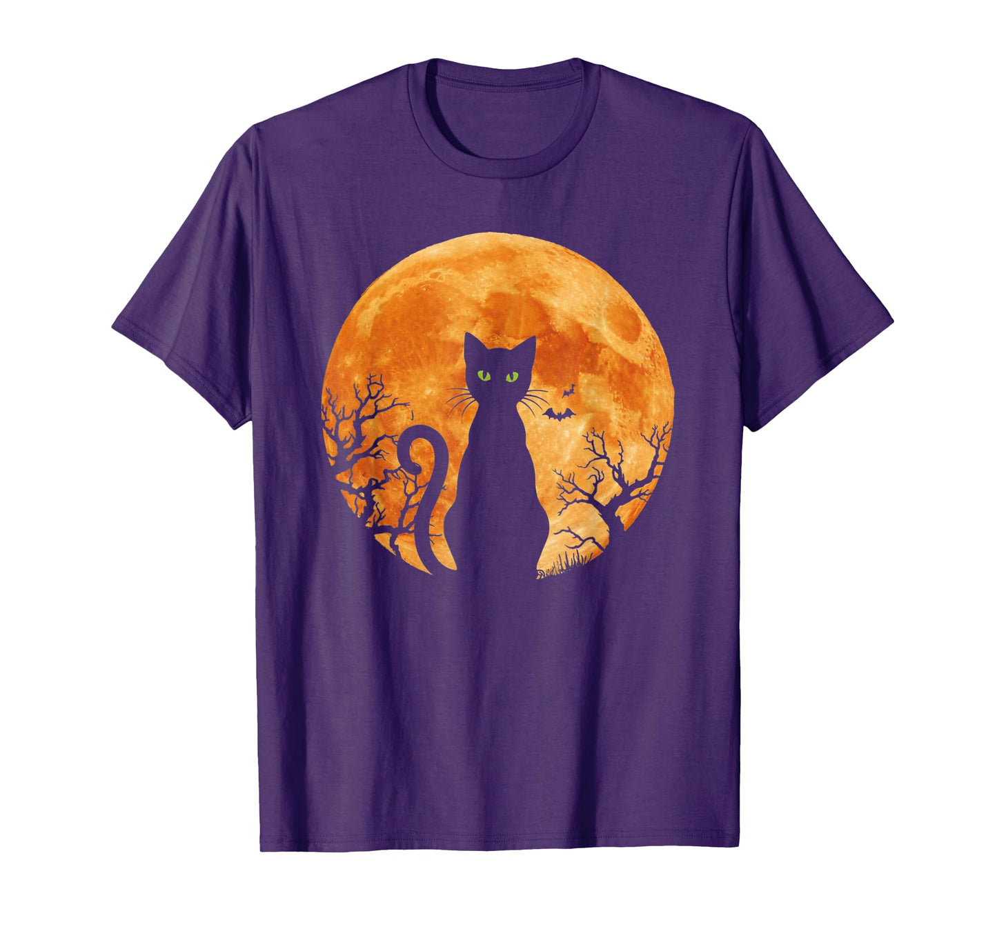 Scary Halloween Cat Costume Retro Cat Moon Vintage Gifts T-Shirt for Men Women Kids