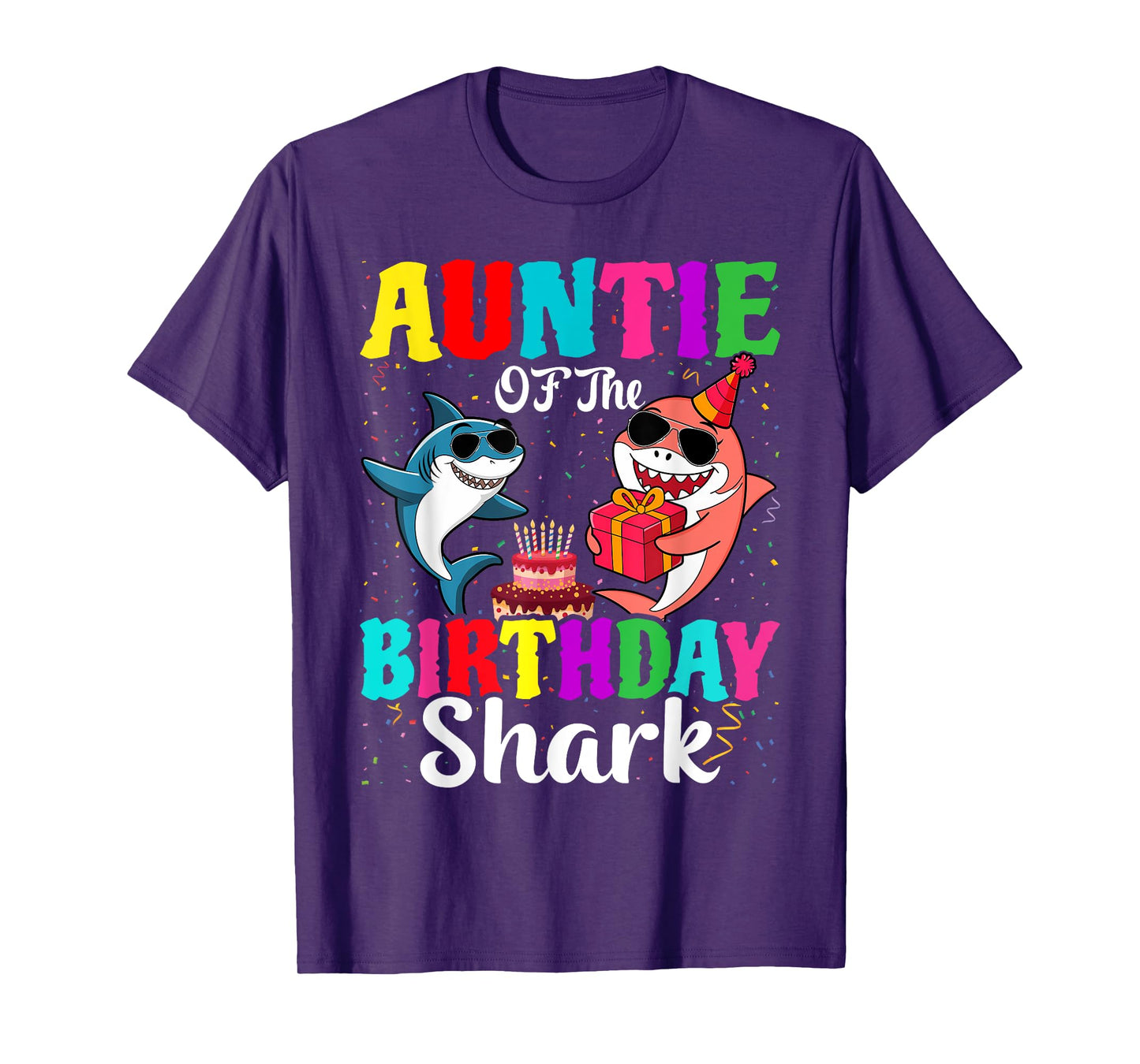 Auntie Of The Shark Birthday Family Matching Birthday Nephew T-Shirt