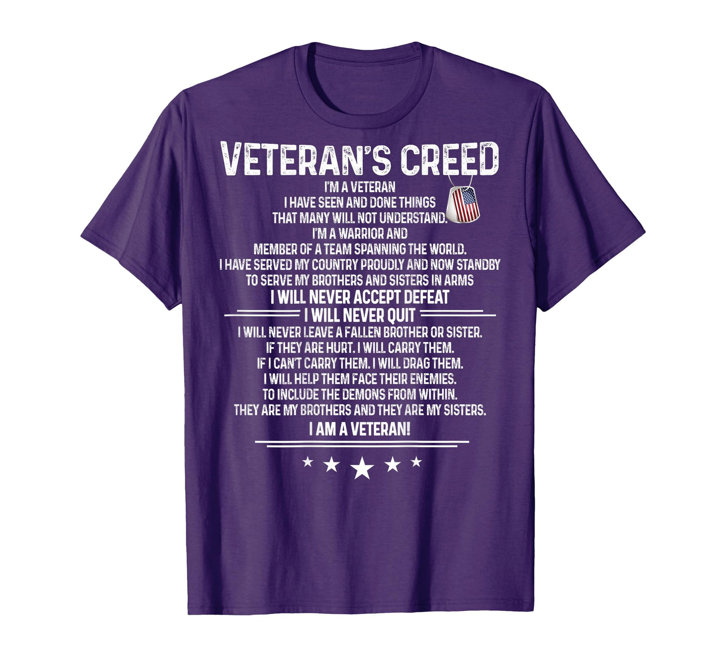 Veteran's creed I'm a veteran Shirt Themed Military Support T-Shirt