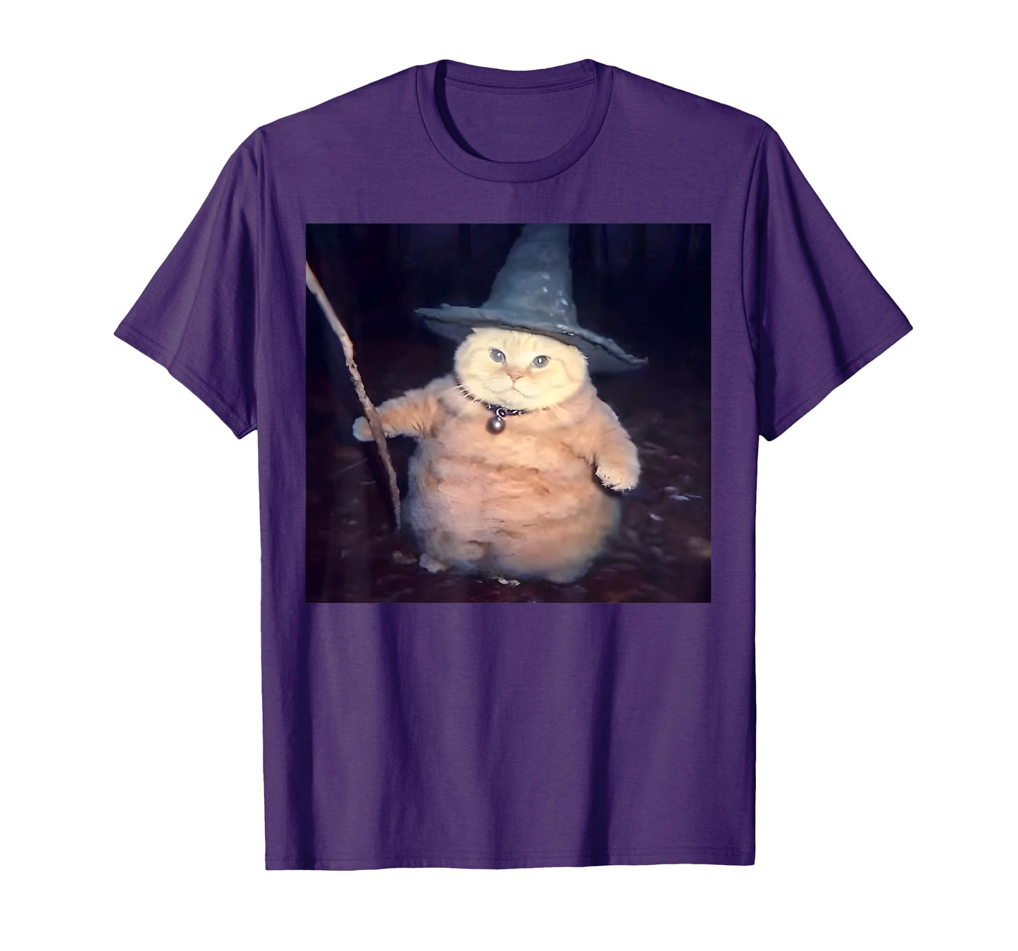 Wizard Cat Funny Halloween Cat Meme Men Women Kids T-Shirt
