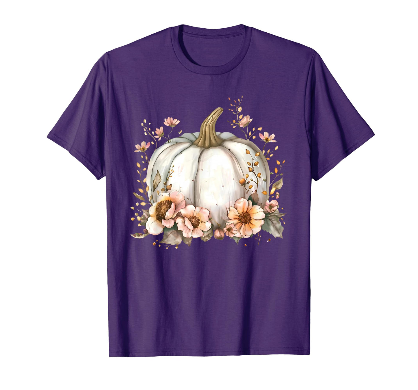Wildflower Pumpkin Season Autumn Fall Leaves Thanksgiving T-Shirt