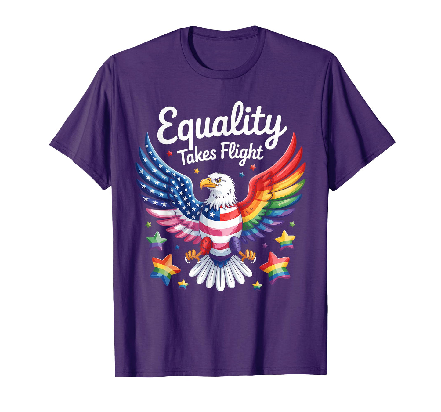 Equality Takes Flight LGBT Flag Gay Lesbian Pride Ally Eagle T-Shirt