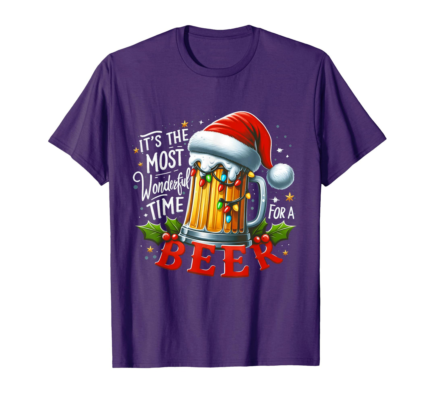 Santa It's the Most Wonderful Time for a Beer Christmas T-Shirt
