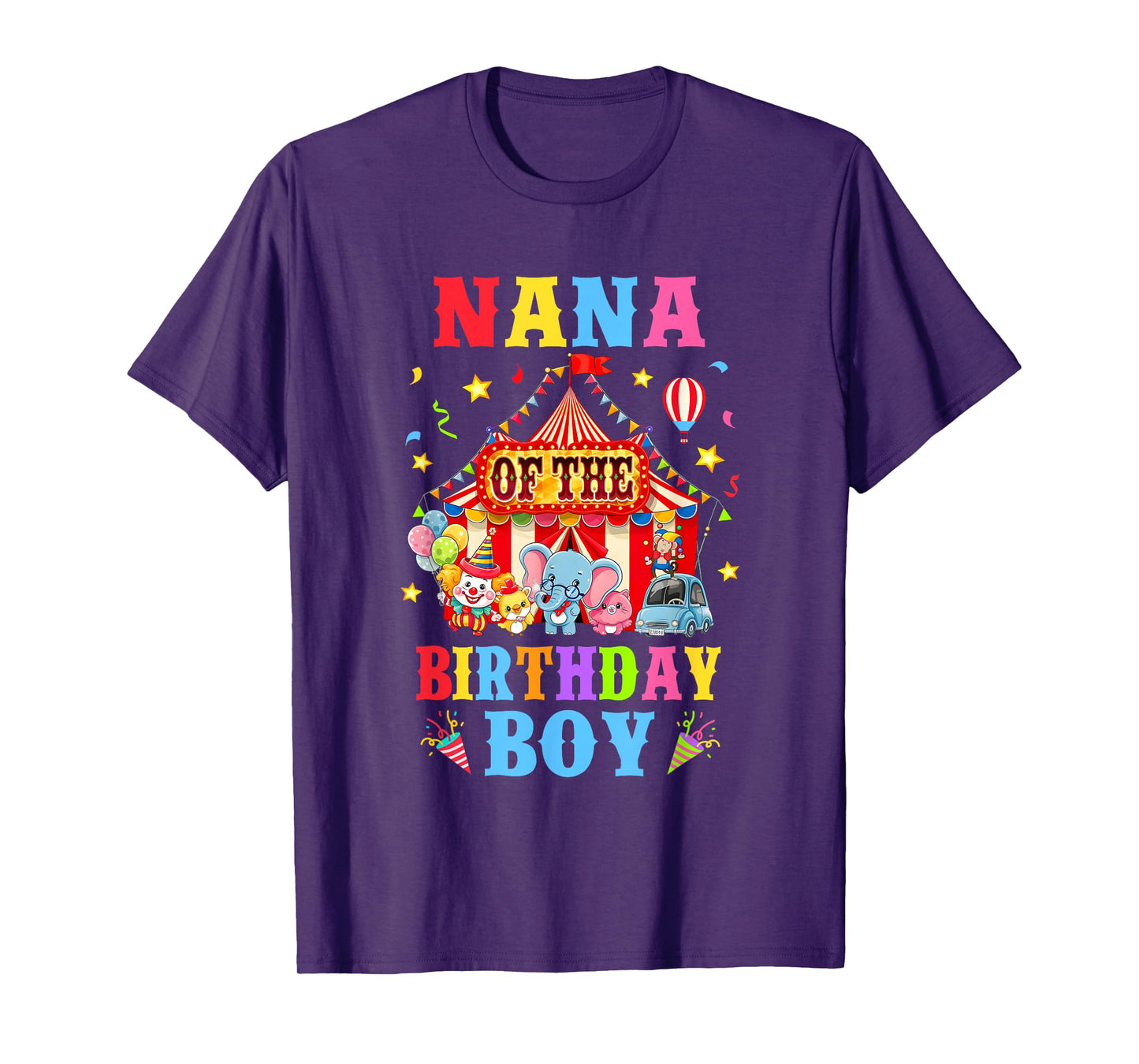 Nana Of The Birthday For Boy Circus Carnival Theme Party T-Shirt