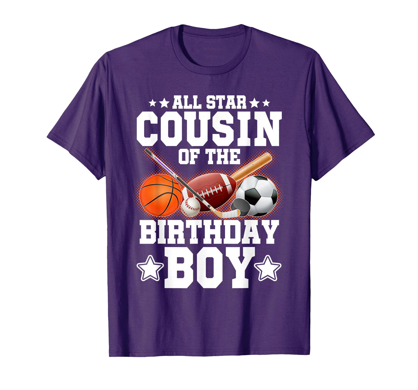 All Star Cousin Of The Birthday Boy Basketball Soccer Sport T-Shirt