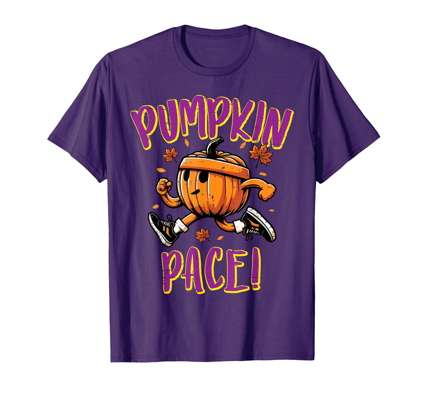 Halloween Pumpkin Pace Running Fall Costume Women Men Kids T-Shirt