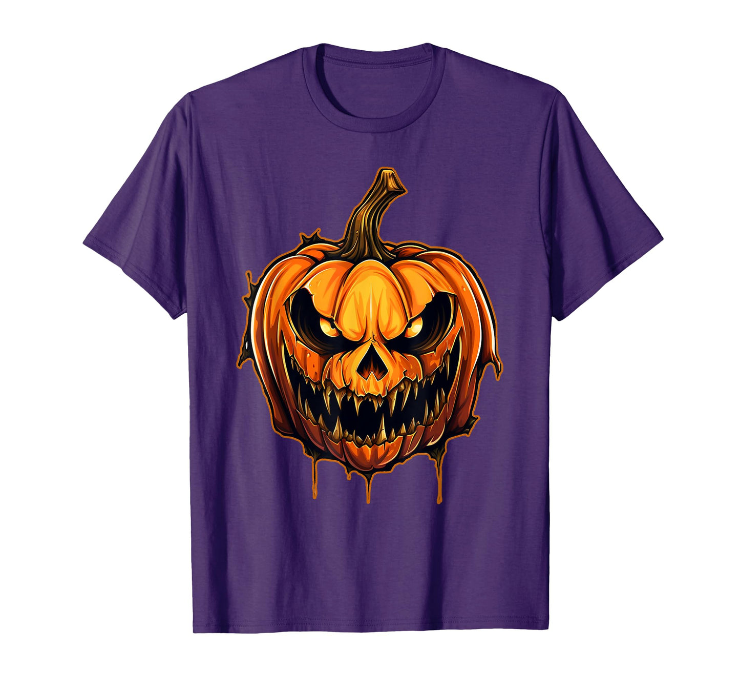 Funny Fall Autumn Halloween Scary Pumpkin lazy Costume T-Shirt