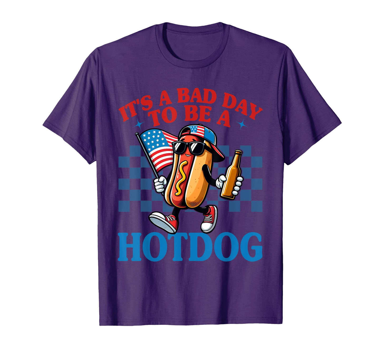 Funny Retro It’s A Bad Day To Be A Hot Dog Lover 4th Of July Men Women Kids T-Shirt