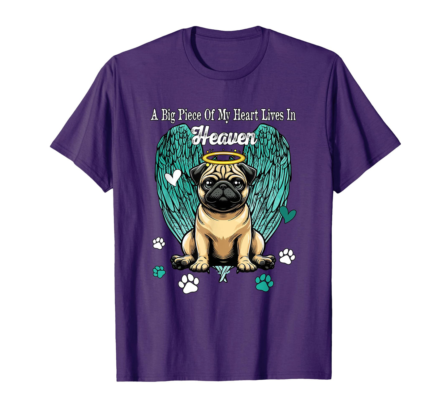 Heart Lives In Heaven Costume Pug Memories Owner T-Shirt
