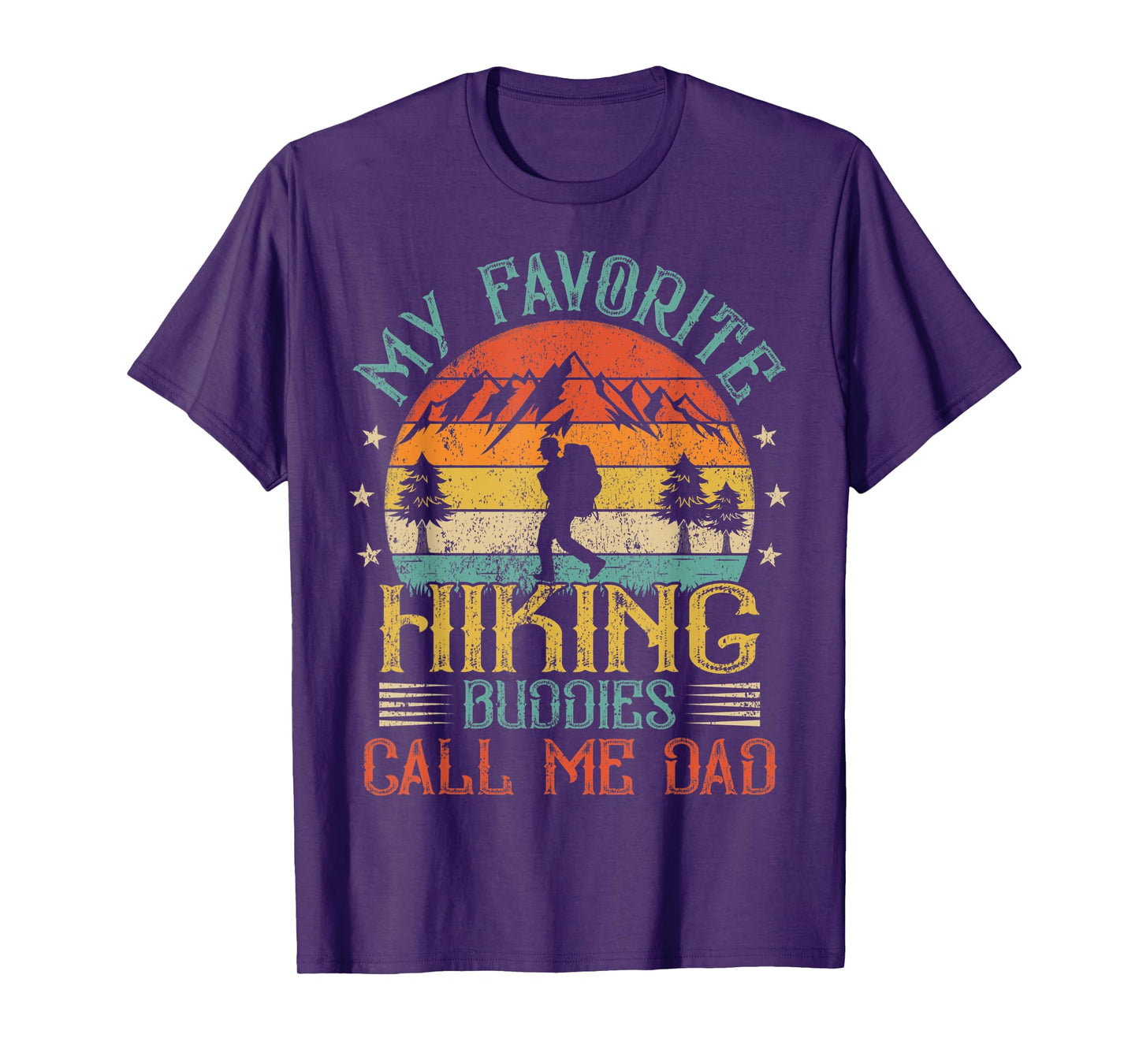 Mens Vintage My Favorite Hiking Buddies Call Me Dad Father's Day T-Shirt