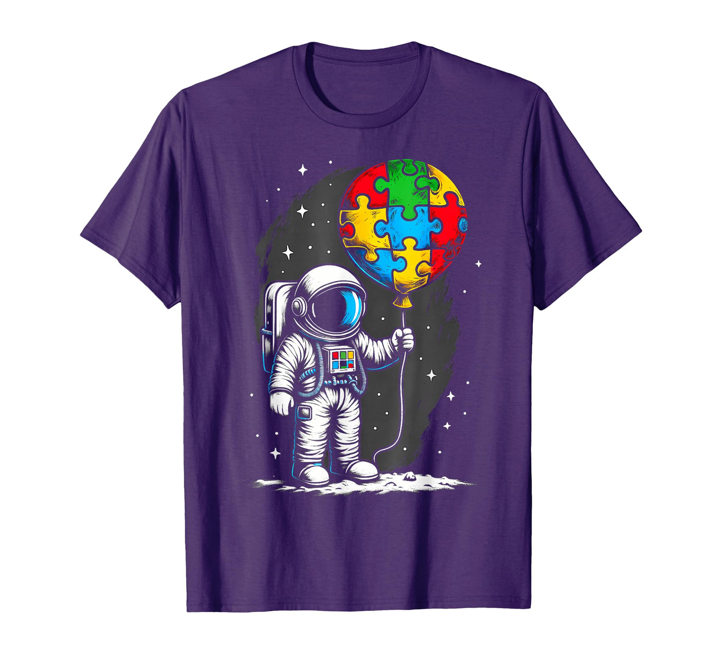 Astronaut Balloon Autism Awareness Space Autistic Kids Boys T-Shirt